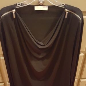 Michael Kors Zipper Shoulder Long Sleeve Shirt